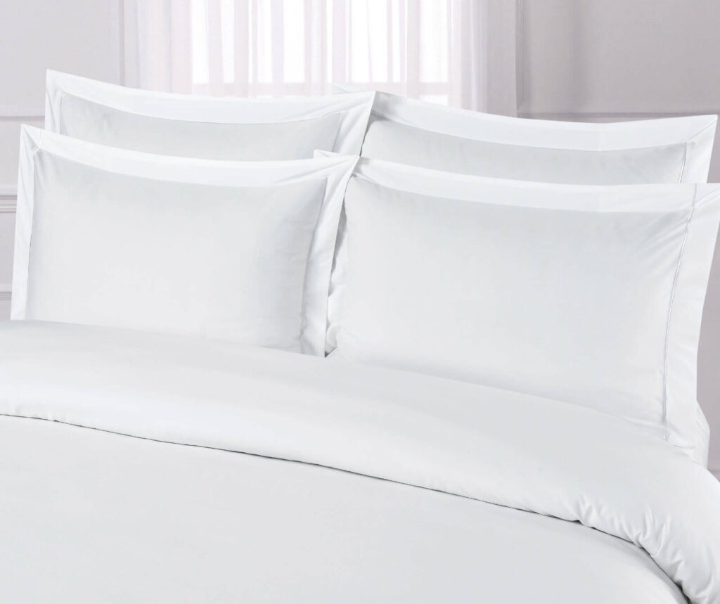 FITTED SHEET (SET) STYLE-4 WHITE WITH WHITE EMBROIDERY